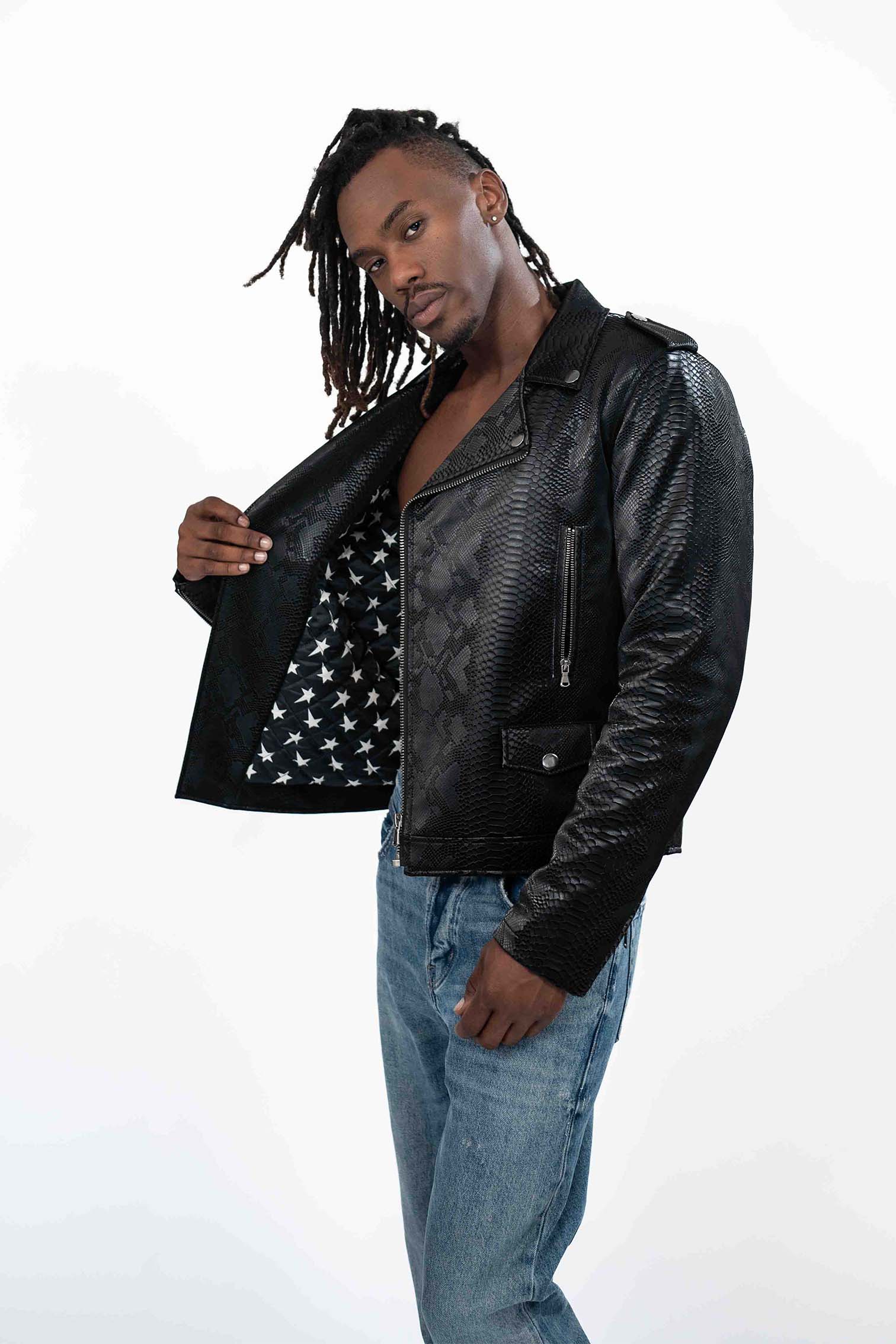 Snake Skin Moto Jacket – Andrew Charles