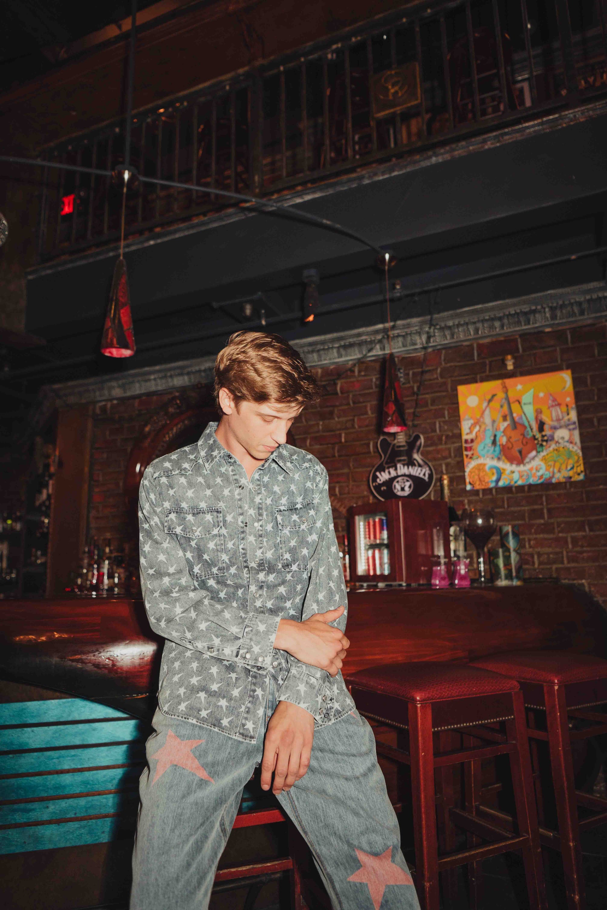 Star Print Shirt LS