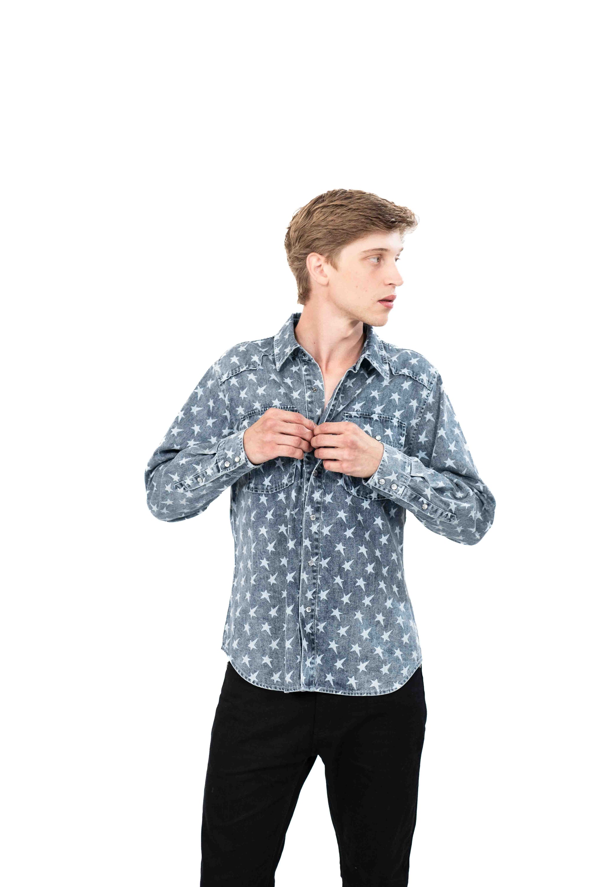 Star Print Shirt LS