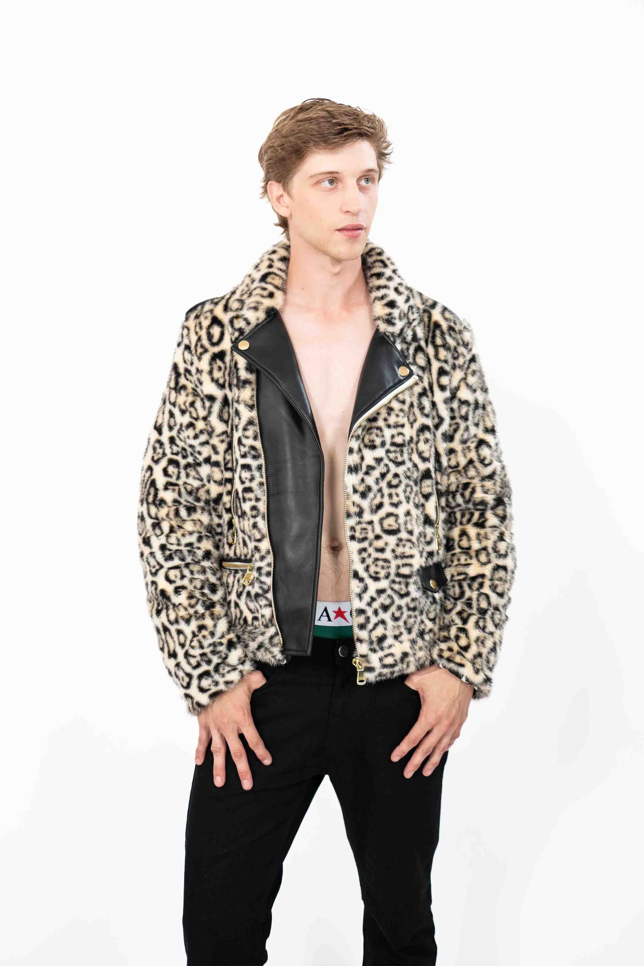 ジャケット・アウター By The R Leopard Studded Biker Jacket Leopard Moto Jacket – Andrew Charles
