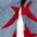 Red Star Denim Print (Lt Wash) fabric swatch