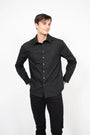 Pic Shirt LS (Black) - Jet Black - front view - Andrew Charles New York