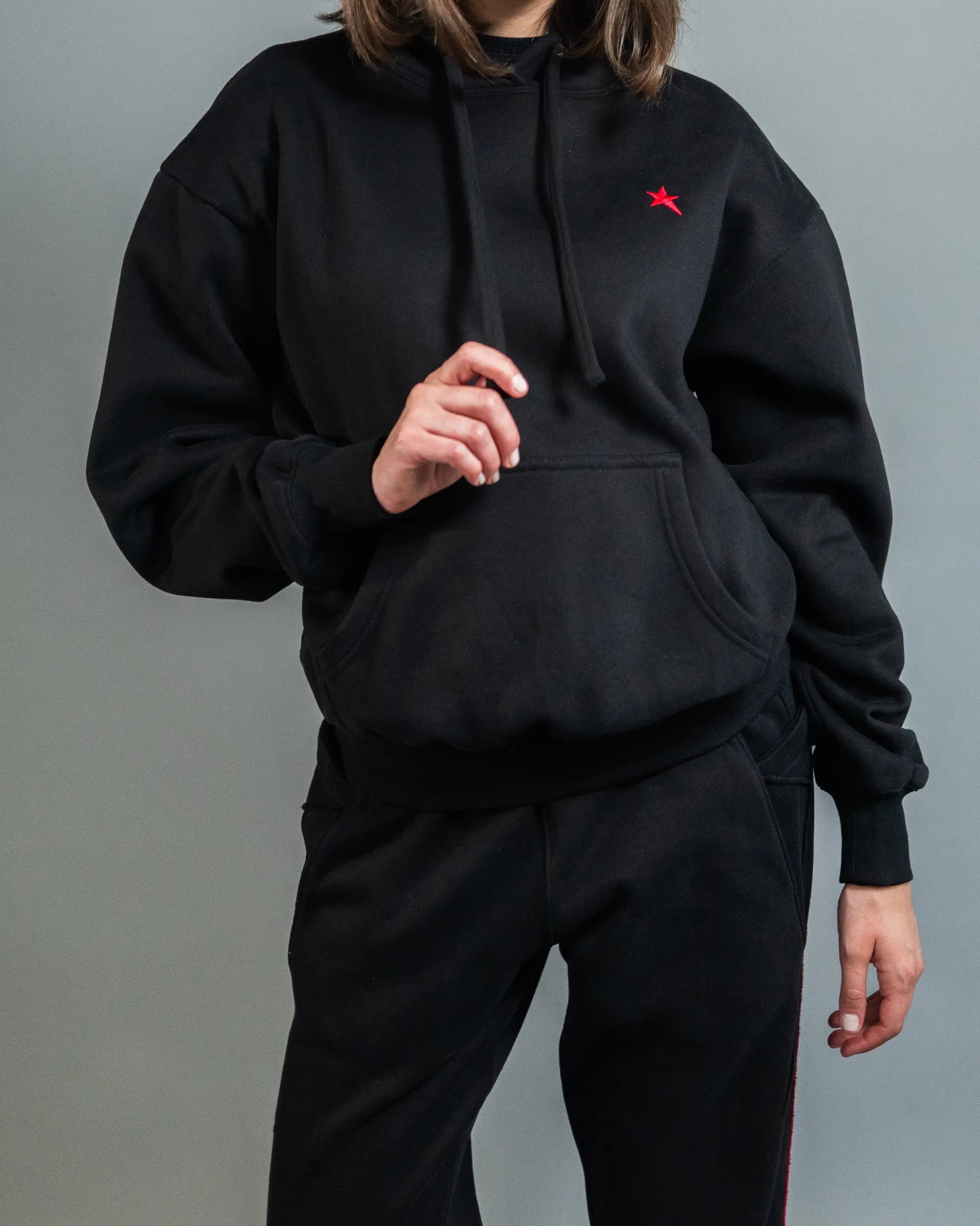 Pullover Hoodie — Jet Black — view 2 — Andrew Charles SS26