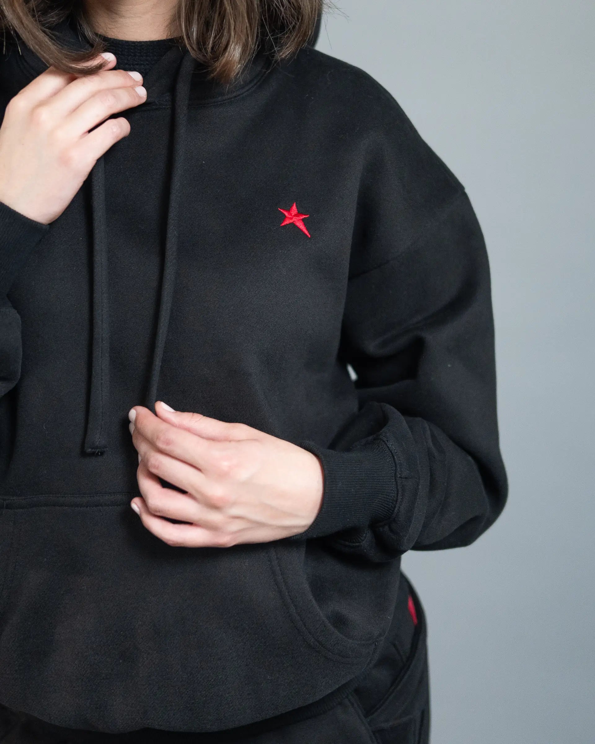 Pullover Hoodie — Jet Black — view 3 — Andrew Charles SS26