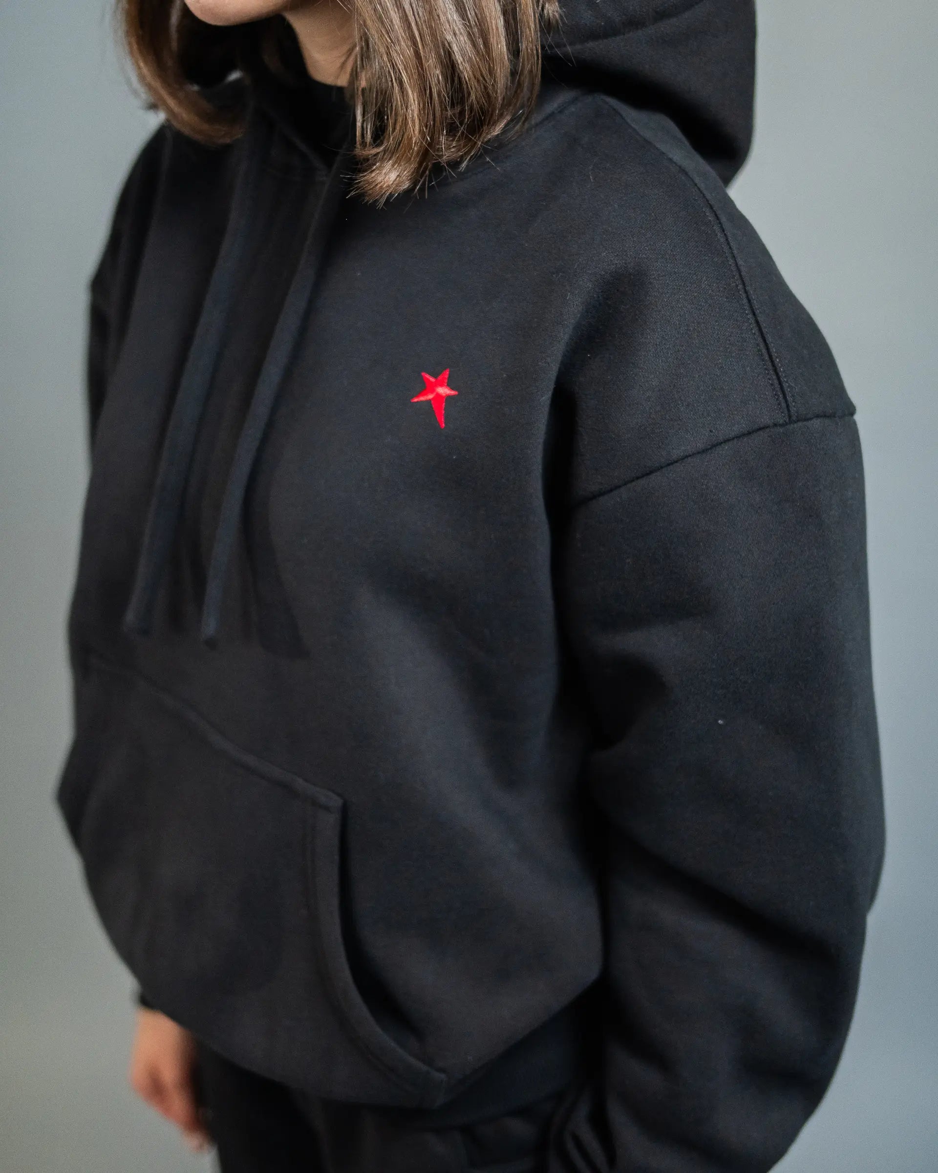 Pullover Hoodie — Jet Black — view 4 — Andrew Charles SS26