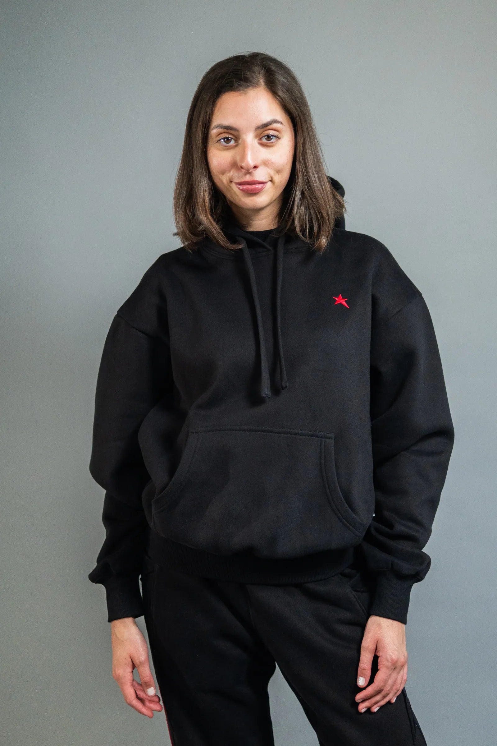 Pullover Hoodie — Black — Women's — Andrew Charles SS26