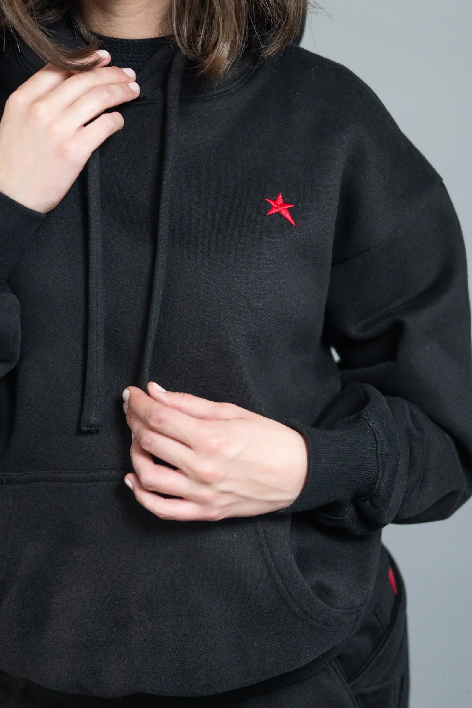 Pullover Hoodie — Black — Women's — Andrew Charles SS26