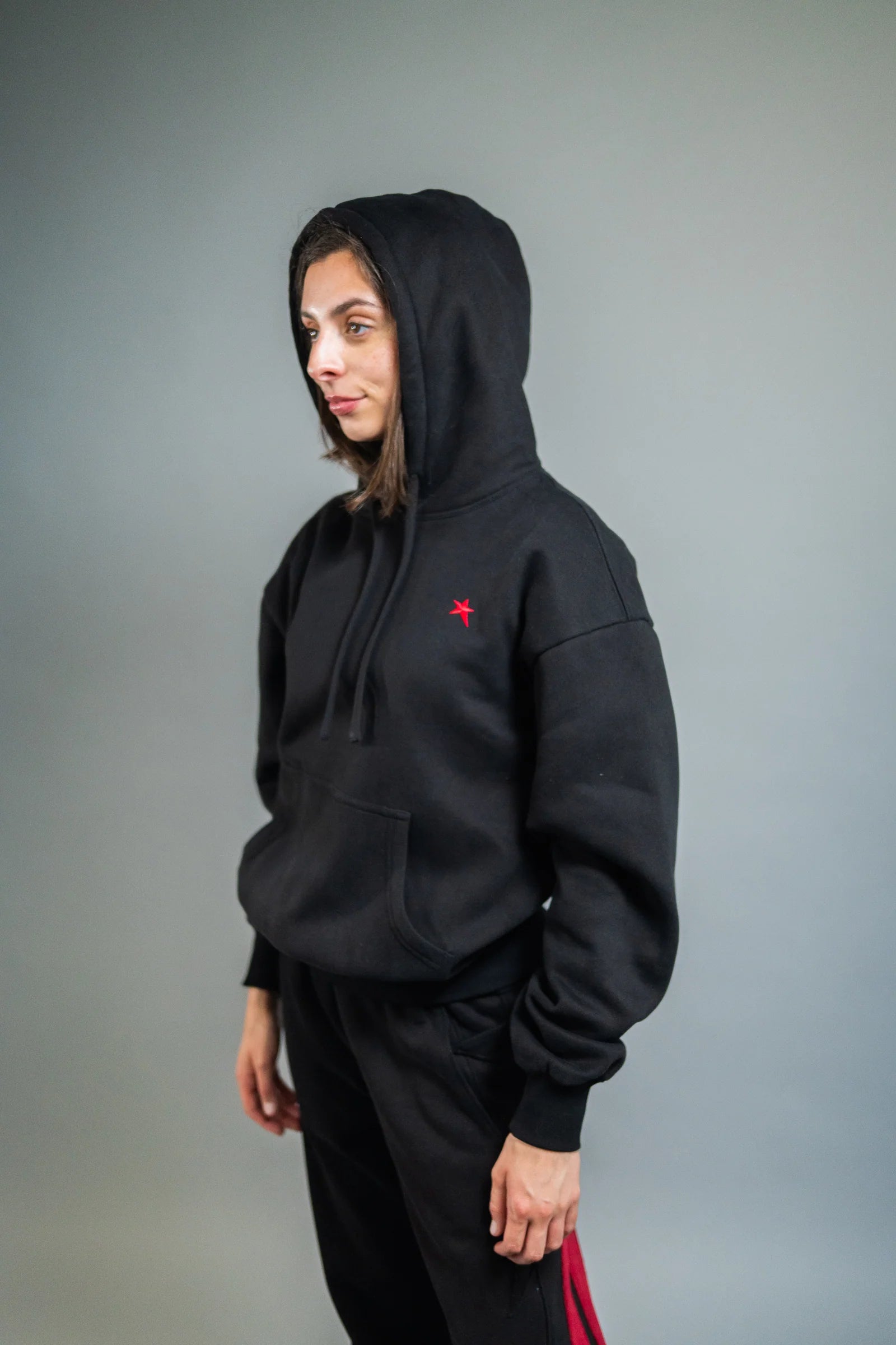 Pullover Hoodie — Black — Women's — Andrew Charles SS26