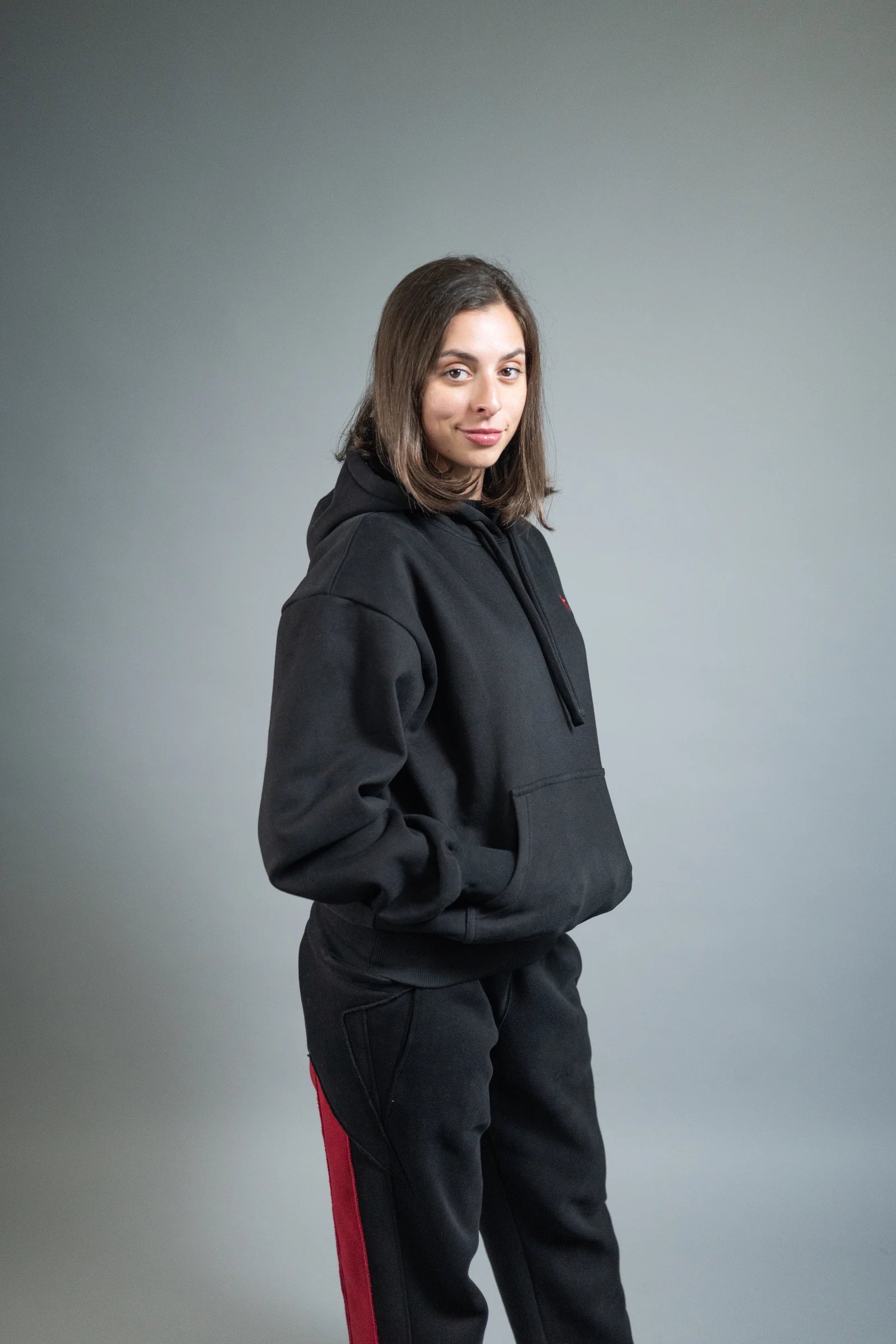 Pullover Hoodie — Black — Women's — Andrew Charles SS26