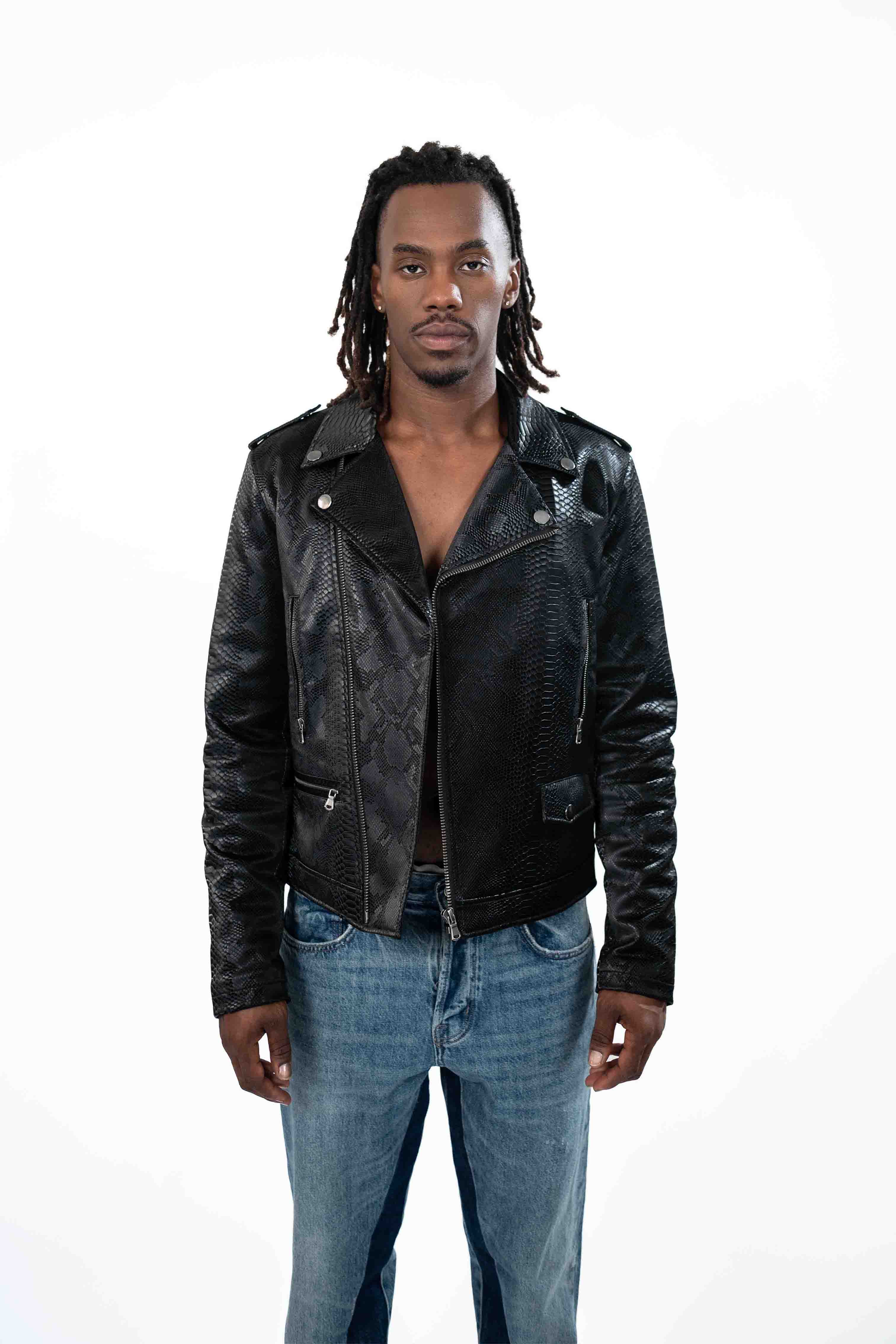 Snake Skin Moto Jacket – Andrew Charles