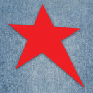 Red Star Denim Print (Lt Wash) fabric swatch